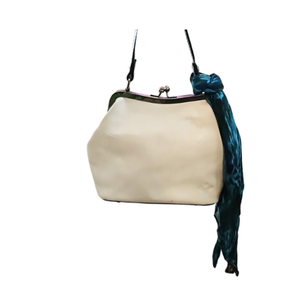 Patricia Nash Laureana Frame Ssatchel with coin wallet & Scarf Blue Striped Fish - Picture 2 of 10